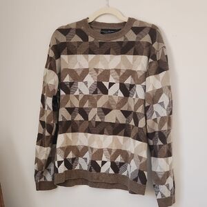 Geometric Pattern Crewneck Sweater